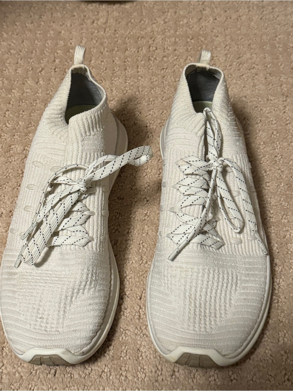 Under Armour Women's Cream Knit Lace-Up Sock Sneakers